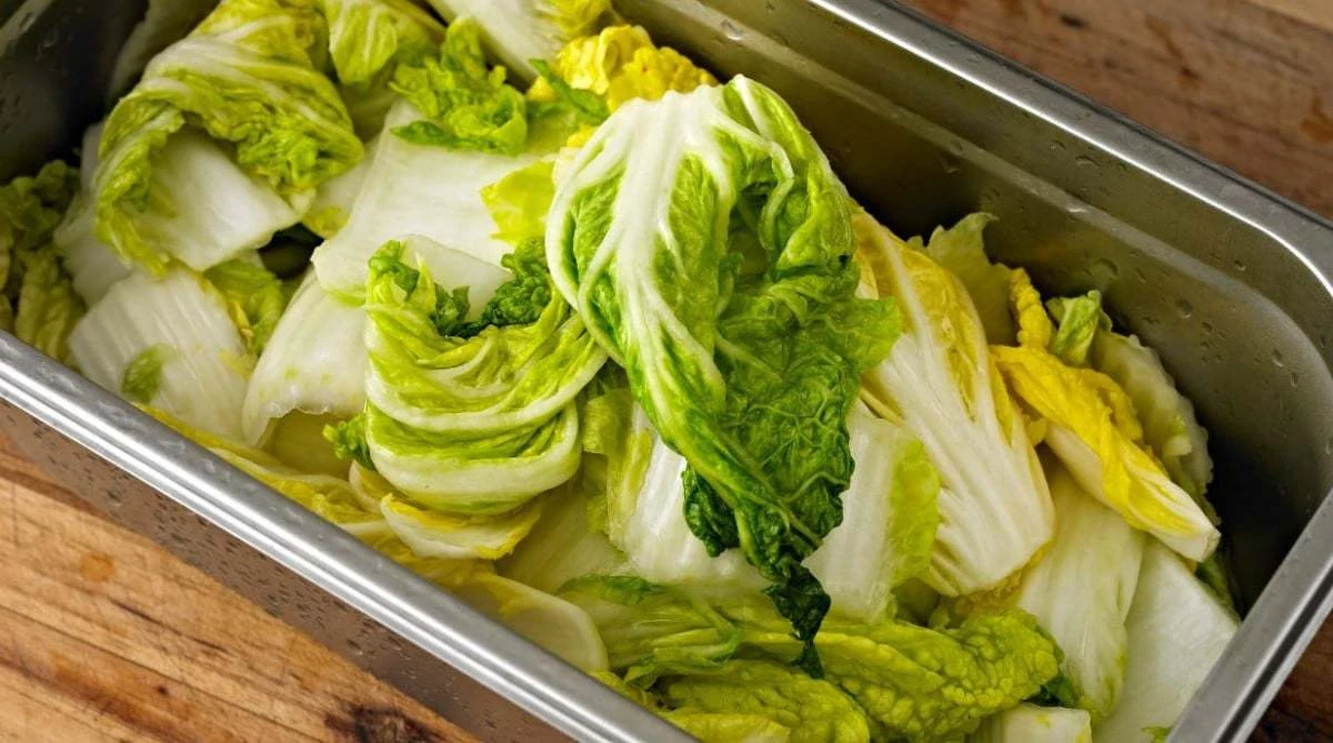 Prepare Leafy Greens for Fermentation With Salt